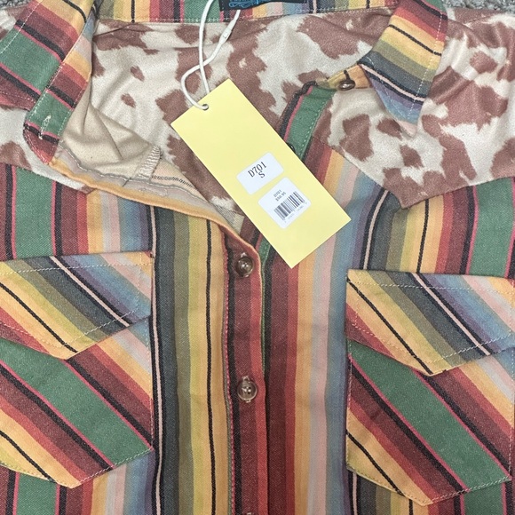 Striped Multicolor Button-Up Shirt Dress - Picture 2 of 3